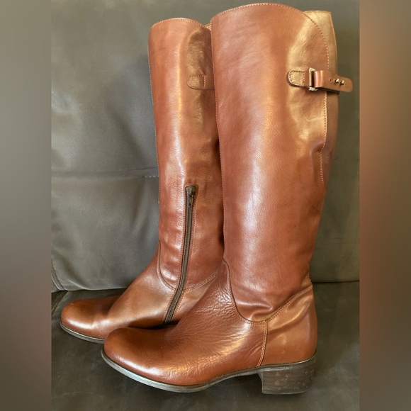 Sesto Meucci Women's Shoes Brown Leather Zip Up Knee High Fashion Boots Size 8.5 - Picture 3 of 16